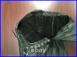 Preowned Thick Leather Laced Side Front Back Vintage Fetish Gay Small- Medium