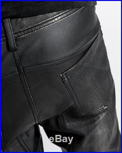 Punk Rave Mens Faux Leather Jeans Pants Black Goth Dieselpunk Spike Trousers