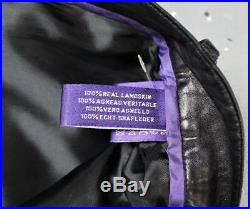 Purple Label Ralph Lauren Mens Black Soft Lambskin Leather Pants Size 38 x 34