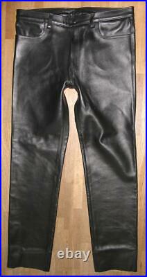 R&co Rob Gay `Le Leather Jeans/Leather Pants With Po Zipper Black Approx. W37