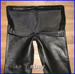 R&co Rob Men's Leather Jeans/Leather Pants With Po Zipper Black Approx. W37 /