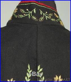 RARE Czech Man's Folk Costume Policka embroidered vest shirt pants leather belt