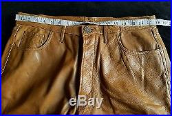 RARE. ROBERT COMSTOCK Men's 100% Leather Pants, SZ 36x34 made in italy