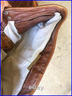 RARE! VINTAGE CYCLE PARTS GOOD STUFF Brown Road Racing Leather Pants Motocross