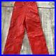 RARE-Vintage-Moschino-Red-100-Leather-Pants-Mens-Size-31-x-34-inches-Italy-01-fxx