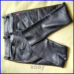 REGULATION Black, Leather Men's Trousers size 30, excellent condition