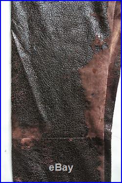 ROBERTO CAVALLI men's leather pants NWT sz M brown crackle distressed