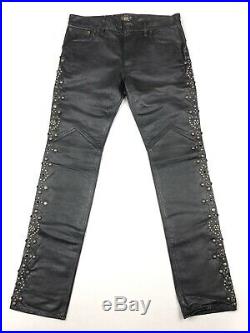 RRL Double RL Ralph Lauren Mens Leather Beaded Studded Jeweled Rodeo Pants 32x32