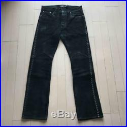 RRL side stitch cowboy leather pants Ralph Lauren 32/32 black 1800