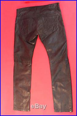 RRP 360£ NEW MENS DIESEL LEATHER L-THAVAR HOSE TROUSERS SIZE 32 FREE SHIPPING