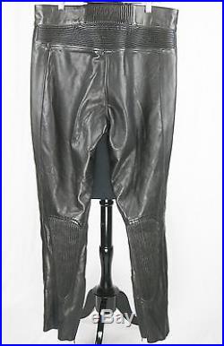 Ralph Lauren Black Label Men's Black Leather Motorcycle Pants 38 x 32 Heavy