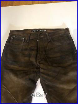 Ralph Lauren Black Label Mens Leather Pants 32X32