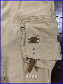 Ralph Lauren Polo Cargo Pants with Leather Trim Detail