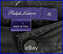 Ralph Lauren Purple Label Mens Lambskin Leather Pants Sz 36 $2000 Used 1 time