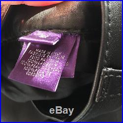 Ralph Lauren Sz 34 Men Purple Label Lambskin Black Leather Pants Unhemmed