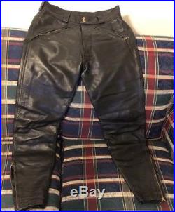 Rare 1960s Langlitz Leather Motorcycle Western Mens Pants 34W 40L