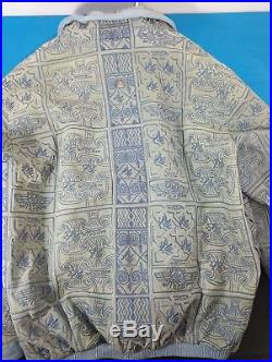 Rare Al Wissam Mayan Aztec Calendar Embroidered Mens 4XL Leather Jacket + Pants