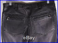 Rare Gianni Versace Men Black Leather Rockstar Pants Size 32