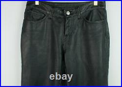 Rare Levi Leather Jeans Style Low Rise Pants Trousers Black Sz 28x32 Motorcycle