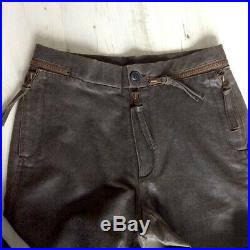 Rare Men's Vivienne Westwood Vintage Brown Biker Leather-Look trousers