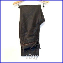 Rare Men's Vivienne Westwood Vintage Brown Biker Leather-Look trousers