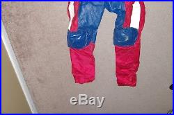 Rare Vintage Brooks Motorcycle Motocross Racing Padded Leather Pants 32 Blue Red