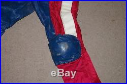 Rare Vintage Brooks Motorcycle Motocross Racing Padded Leather Pants 32 Blue Red