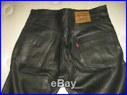 Rare Vintage Men's Levi's Lot 53 Leather Biker Motorcycle Pants Jeans 32 Levi