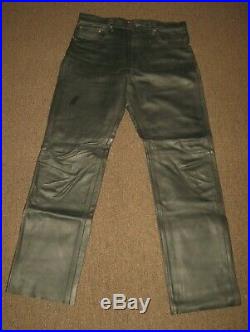 Rare Vintage Men's Levi's Lot 53 Leather Biker Motorcycle Pants Jeans 34 32 Levi