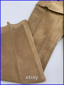 Rare Vtg 1950s Peters Men's Heavy Riveted Suede Leather Work Pants 30 32 Spain