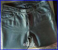 Rarity! Original Levi's Men's Black Leather Jeans 34