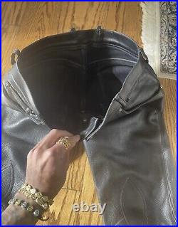 Richard Starks personal pair of Chrome Hearts Leather Pants 90's Early 2000's