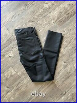 Rick Owens DRK SHDW Black Faux Leather Pants Size Waist 30