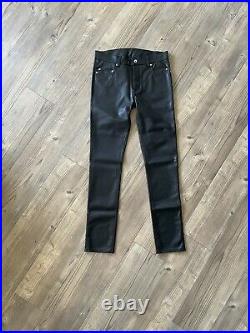 Rick Owens DRK SHDW Black Faux Leather Pants Size Waist 30