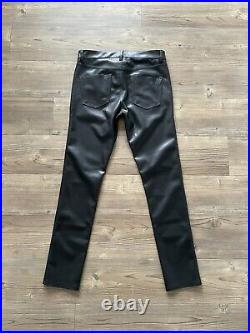 Rick Owens DRK SHDW Tyrone Black Faux Leather Pants Size Waist 32