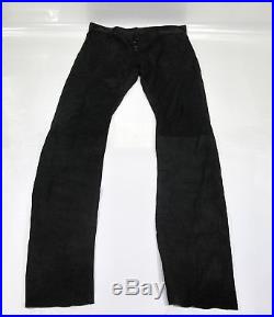Rick Owens Mens Slim Blister Leather Jeans Pants Black XL 5 Buttons NWT $1495