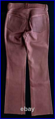 Riding Master Horsehide Leather Pants Men's L Red Biker Rider From Japan New