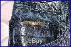 Roberto Cavalli Vintage Mens' Leather Pants, Blue, Size L (35/36 US), New