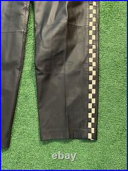 Rodelli Uomo New York Men's LEATHER Pants Size 36 Patchwork Checkered Leather