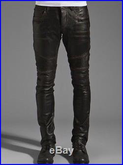 Rogue Men's Leather Biker Pants Size 33 Balmain Style