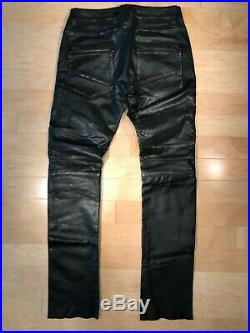 Rogue State Moto Fashion Men's Leather Pant, Men's Size 31/33, Vintage Black