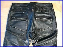 Rogue State Moto Fashion Men's Leather Pant, Men's Size 31/33, Vintage Black