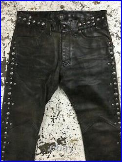 Rrl Polo $1500 Ralph Lauren Double Rl Studded Fringe Leather Pants Rocker Nwot