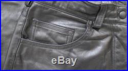 Rubio Black Leather Lined Men's Pants Zipper 5 Pocket Size 30 x 31 EUC