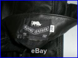 Rubio Leather NY Mens Black Leather Button Fly Pants Sz26 BDSM Fetish Cult Biker