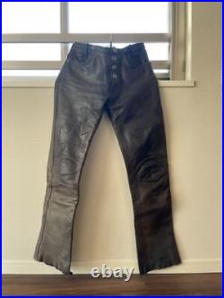 SKKIN U. S. A. Leather Pants Black Cross Design USED japan first shipping