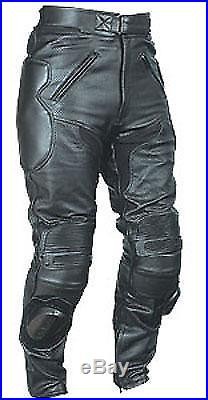 SLIM-BLACK-MEN/WOMEN Motorbike Leather Trouser Motorcycle Racing Pant-ALL SIZES