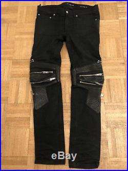 Saint Laurent Mens Pants With Leather Zippered Knees