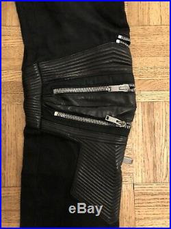 Saint Laurent Mens Pants With Leather Zippered Knees