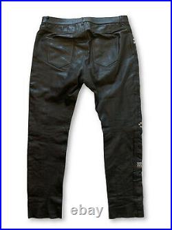 Saint Laurent Paris 15CM Studded & Patchwork Leather Pants Size 50
